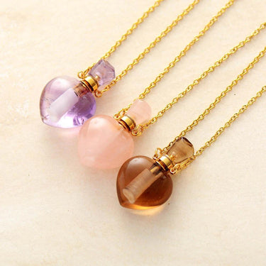 Natural Pure Love Quartz Heart Necklace-Your Soul Place